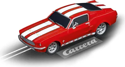 Imagen del producto de Carrera GO!!! Ford Mustang '67, color rojo racing, coche de carreras para 2 jugadores, a partir de 6 años