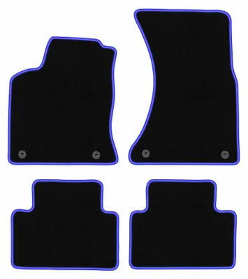 Image de Tapis de sol en moquette pour Porsche Macan 2013- (SUV) – jeu 4 pièces, noir/bleu, sur mesure – Wielganizator CARLUX
