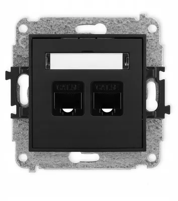 Productafbeelding van Karlik ICON netwerkdoos, dubbel, Cat 5e, 2xRJ45, zwart