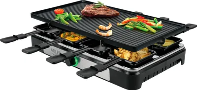 Produktbild von Adler AD6616 Elektrischer Raclette-Grill, 1400W, für 8 Personen, Antihaft