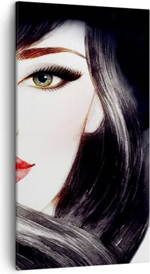 Produktbild von Bild auf Leinwand - Leinwandbild - Frau Gesicht - 45x80cm - Wand Bild - Wanddeko - Wandbilder - Leinwanddruck - Bilder - Kunstdruck - Wanddekoration - Leinwand bilder - Wandkunst - PA45x80-3779