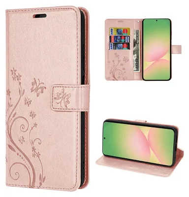 Produktbild von Handy Tasche für Samsung Galaxy A56 Hülle Handyhülle Klapphülle Wallet Case in Rosegold