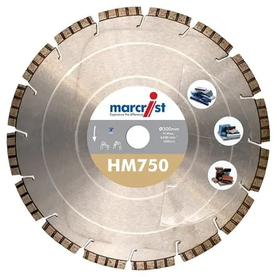 Produktbild von Marcrist Diamanttrennscheibe HM750 Ø 350 mm × 25,4 mm für harte Materialien