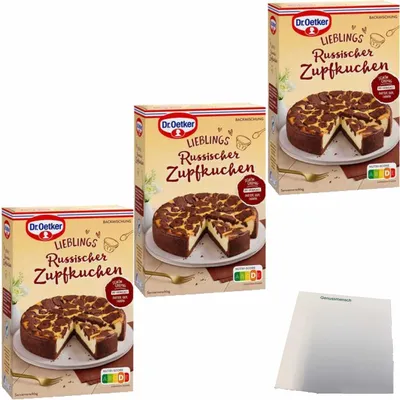 Produktbild von Dr. Oetker Russischer Zupf kuchen Backmischung 3er Pack (3x670g Packung) + usy Block