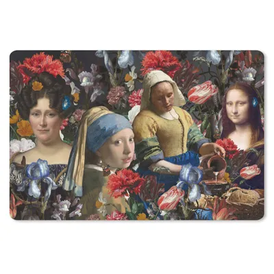 Produktbild von MuchoWow® Schreibtischunterlage Collage - Malerei - Alte Meister - Blumen 60x40 cm - XXL Mauspad - Großes Mauspad