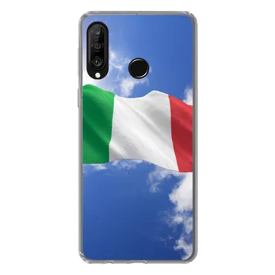 Produktbild von MuchoWow® Handyhülle Schutzhülle Hülle für Huawei P30 Lite Die Flagge Italiens weht am Himmel Silikon Softcase Handy Hülle - Handyhülle