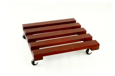 Produktbild von Trend Line Pflanzenroller Akazie 4 Rollen 35x35cm Blumenroller Rolluntersetzer