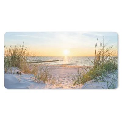 Produktbild von MuchoWow® Schreibtischunterlage Strand - Sonne - Düne - Gras - Sand - Horizont 80x40 cm - XXL Mauspad - Gaming Mauspad