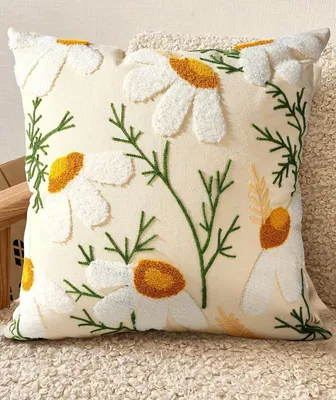 Obrázek produktu pro Dekorativní povlak na polštář s květinovým vzorem, 45x45 cm – letní dekorace do obývacího pokoje a ložnice