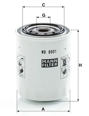 Obrázok produktu pre Originálny pracovný hydraulický filter MANN-FILTER WD 8001