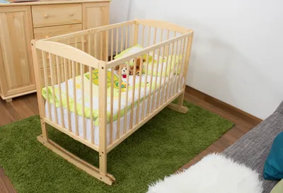 Produktbild von Babywiege Kiefer massiv Vollholz natur 104, inkl. Lattenrost - 60 x 120 cm (B x L)