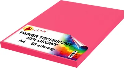 Zdjęcie produktu dla Papier techniczny A4 280g różowy intensywny 50 arkuszy
