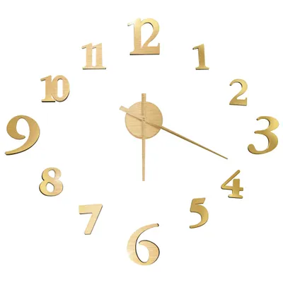Produktbild von vidaXL 3D-Wanduhr Modernes Design Golden 100 cm XXL