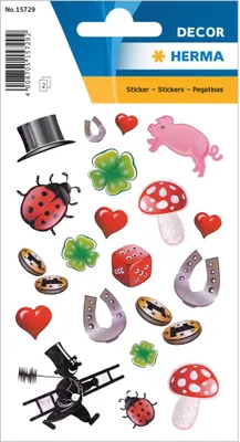 Produktbild von HERMA Sticker DECOR "Glückssymbole" 2 Blatt à 20 Sticker
