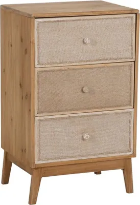 Produktbild von Nachttisch GEREL natürlich Tannenholz Holz MDF Naturfaser 46 x 37 x 76 cm