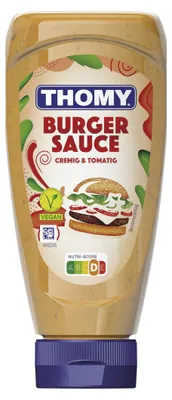 Obrázek produktu pro Thomy Veganská omáčka na burgery s vyváženou chutí, láhev s dávkovačem 200 ml