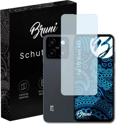 Produktbild von Bruni Basics-Clear 2x Schutzfolie kompatibel mit ZTE Blade A55 Folie