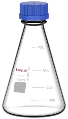 Erlenmeyerkolben 1000 ml Borosilikatglas mit Schraubdeckel