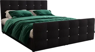 Produktbild von Gepolstertes Boxspringbett 200x200 mit Stauraum KAUR - schwarz