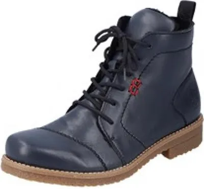 Produktbild von Rieker Damen Stiefelette Schnürboot Ziernähte gefüttert 73500, Größe:37 EU, Farbe:Blau