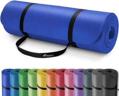 Produktbild von TRESKO Yoga Mat Fitness Mat Gymnastic Mat Pilates 185x60x1,0cm Tmavo modrá