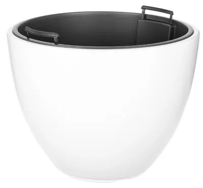 Obrázek produktu pro Květináč – Pěstební květináč z plastu – Vhodný pro květiny a pokojové rostliny – Moderní design – 39,5 x 30 cm – Bílá barva