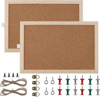 Produktbild von Famanu Kork Pinnwand Set 2 Stück - Mini Notizbrett 30 x 20 cm