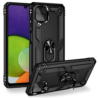Obrázek produktu pro Kroužkové pouzdro NALIA ve vojenském stylu pro Samsung Galaxy A22, extrémně ochranné, nárazuvzdorné, černé