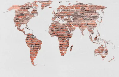 Zdjęcie produktu dla Sanders & Sanders plakat Mapa świata pomarańczowymIbiałym - 600732 - 160 x 110 cm