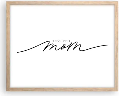 Produktbild von Gerahmtes Poster - Rahmen in heller Eiche - Ich liebe dich Mama - 50x40 cm - Wand Bild - Wanddeko - Wandbilder - Kunstposter - Wandposter - Bilderrahmen - Bilder - Kunstdruck - P2NAA50x40-4794