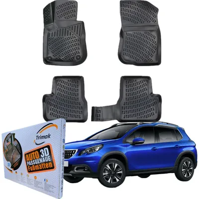 Produktbild von Trimak Autofußmatten kompatibel mit PEUGEOT 2008 (1.Gen) 2013-2019 Auto Allwetter Gummimatten