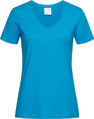 Produktbild von Stedman ST2700 | Classic V-Neck Damen T-Shirt - Farbe: Ocean Blue - Größe: XL