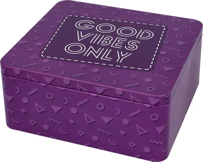 Produktbild von BIRKMANN Geschenkbox mit Spruch, lila, 21 x 19 cm, H 9 cm, aus robustem Weißblech, 439863