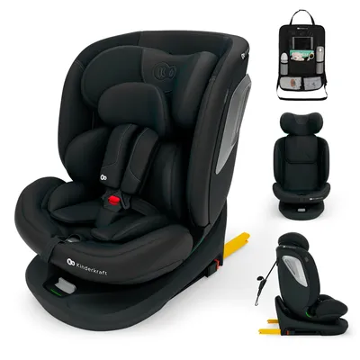 Produktbild von Kinderkraft I-GROW 2 PLUS, Kindersitz 0-36 kg, i-Size 40-150 cm, 360° drehbar, ISOFIX, FWF/RWF, Schwarz, mit Auto-Organizer