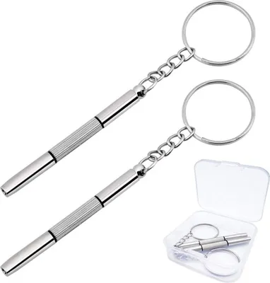Produktbild von Mini Schraubendreher Schlüsselbund, 3 in 1 Mini Schraubendreher-Set den Schlüsselbund für Brillen, Uhren, Handys
