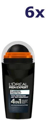 Produktbild von 6x L'oreal Men Expert Deo Roller Carbon Protect