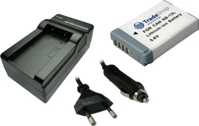 Produktbild von Trade-Shop 2in1 Set: Akku 1250mAh + LED Ladegerät inkl. Kfz-Ladekabel kompatibel mit Canon PowerShot SX620 SX720 SX730 SX740