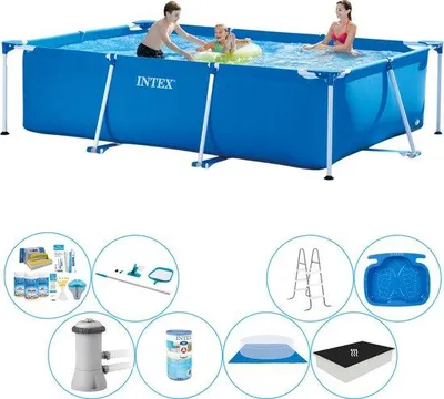 Zdjęcie produktu dla Zestaw basenu prostokątnego, model Deluxe, wymiary: 300 x 200 x 75 cm