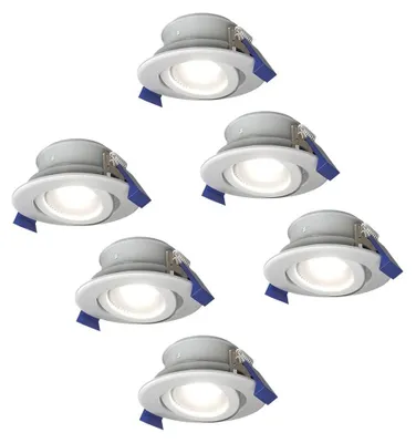 Image de HOFTRONIC - Spot LED encastrable 4W 6500K IP65 Dimmable GU10 Blanc 6 pièces