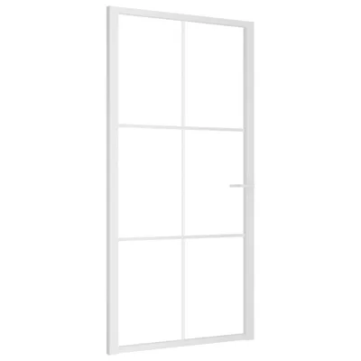 Obrázok produktu pre Vnútorné dvere 102,5x201,5 cm biele ESG sklo a hliník