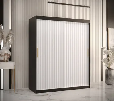 Obrázek produktu pro Šatní skříň RADKIN 1 - šířka 150 cm, černá / bílá