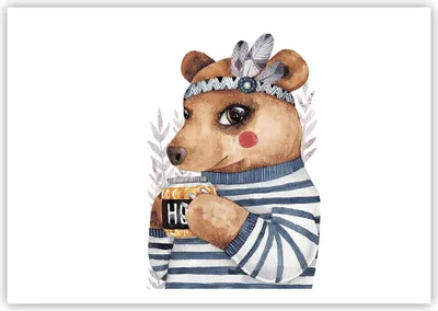 Produktbild von Poster - Poster ohne Rahmen - Anthropomorphisierung Bär Kinder - 100x70 cm - Wand Bild - Wanddeko - Wandbilder - Kunstposter - Wandposter - Bilder - Kunstdruck - Wanddekoration - P2XAA100x70-4367