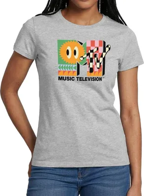 Produktbild von Spreadshirt MTV Music Television Buntes Logo Mit Sonne Frauen T-Shirt, XXL, Grau meliert