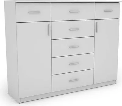 Zdjęcie produktu dla Meblast | Komoda 140 cm | Biały - Elegancka, przestronna, do przechowywania