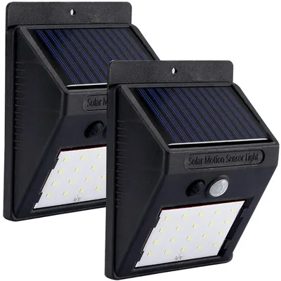 Produktbild von 2er-Set Kompakte Solar-LED-Wandleuchte mit Bewegungsmelder (20 SMD-LEDs): Helles Licht für sichere Wege & Eingänge – Energiesparend & kabellos