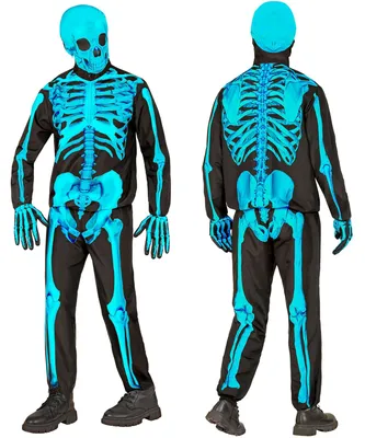 Produktbild von W WIDMANN MILANO Party Fashion - Skelett Kinderkostüm, Set mit Maske, komplettes Outfit für Halloween und Karneval