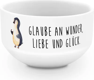 Produktbild von Mr. & Mrs. Panda dessertschale Pinguin Marienkäfer - Weiß - Geschenk, Obstschale, Aufmerksam, Müslischale, Bowlschale, Liebe, Kleine Wunder, schälchen, Schüssel, schale