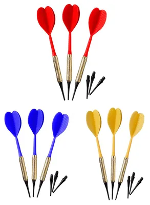Produktbild von Best Sporting Safety Dartpfeile, 3 Stück à 7 g, Hülse aus Messing, unterschiedliche Farben