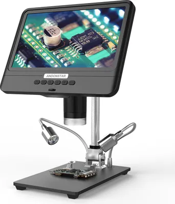 Produktbild von 8,5 Zoll LCD-Bildschirm 5X-1200X Digitalmikroskop 1280 * 800 Einstellbares 1080P-Zielfernrohr-Lötwerkzeug mit zwei Fülllichtern, Monokulares Mikroskop