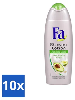 Zdjęcie produktu dla 10 opakowań kremowego żelu pod prysznic z awokado - 250 ml - zestaw ekonomiczny - 10 sztuk